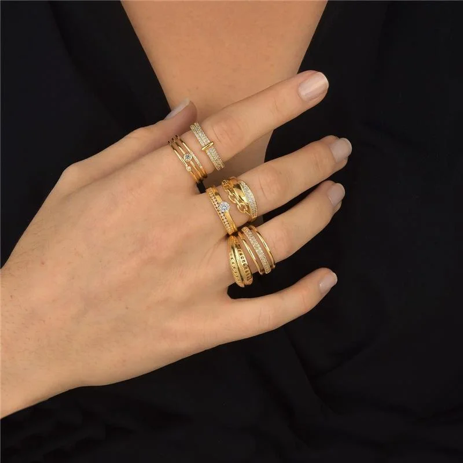 Mix de Anéis Dourados Lady Lilly