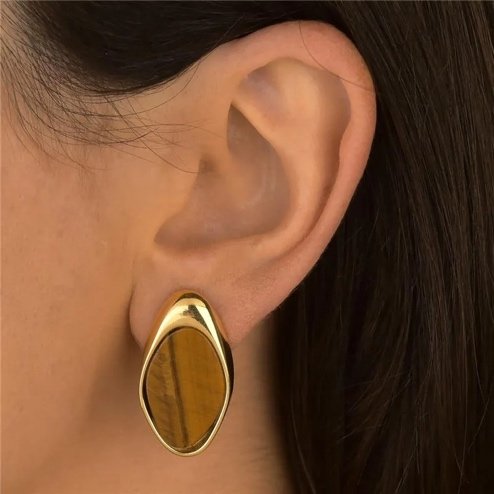 Brinco Geométrico Olho de trigre - Lady Lilly